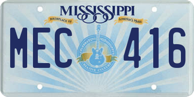 MS license plate MEC416