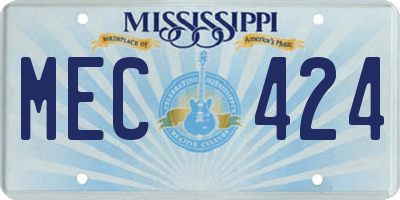 MS license plate MEC424