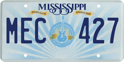MS license plate MEC427