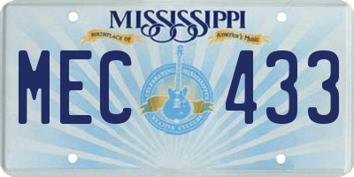 MS license plate MEC433