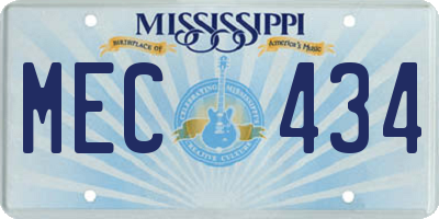MS license plate MEC434