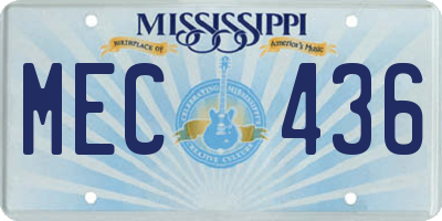 MS license plate MEC436