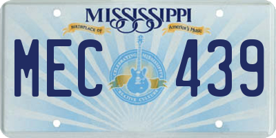 MS license plate MEC439