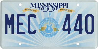 MS license plate MEC440