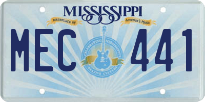 MS license plate MEC441