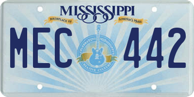 MS license plate MEC442