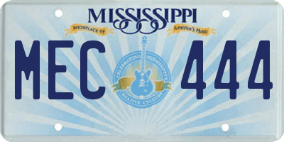 MS license plate MEC444