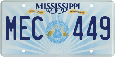 MS license plate MEC449