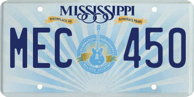 MS license plate MEC450