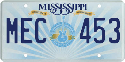 MS license plate MEC453