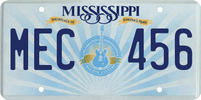 MS license plate MEC456