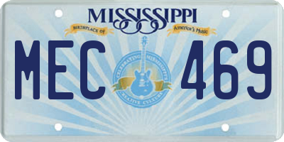 MS license plate MEC469