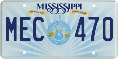 MS license plate MEC470