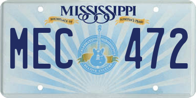 MS license plate MEC472