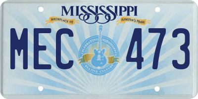 MS license plate MEC473