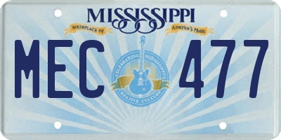 MS license plate MEC477