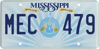 MS license plate MEC479