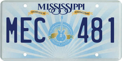 MS license plate MEC481