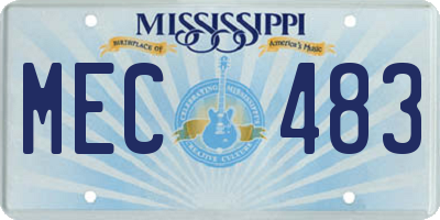MS license plate MEC483