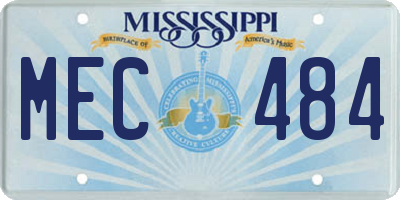 MS license plate MEC484