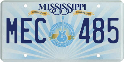 MS license plate MEC485