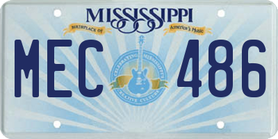 MS license plate MEC486
