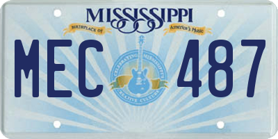 MS license plate MEC487