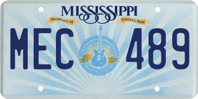 MS license plate MEC489