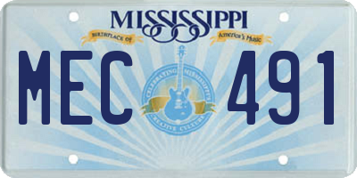 MS license plate MEC491