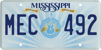 MS license plate MEC492