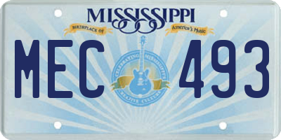MS license plate MEC493