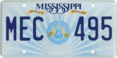 MS license plate MEC495