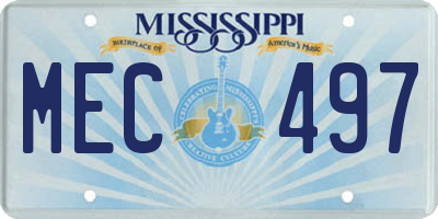 MS license plate MEC497