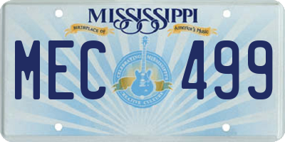 MS license plate MEC499