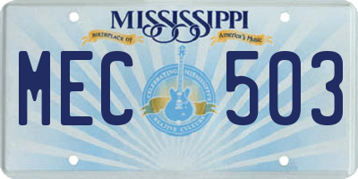 MS license plate MEC503