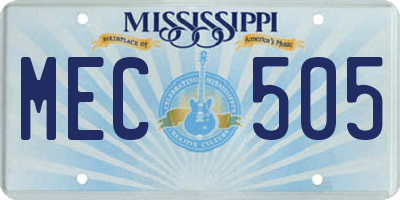 MS license plate MEC505