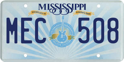 MS license plate MEC508
