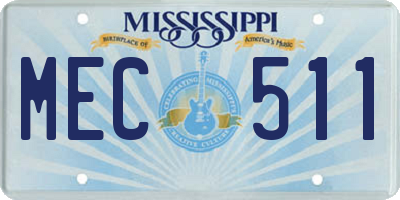 MS license plate MEC511