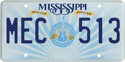 MS license plate MEC513