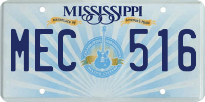 MS license plate MEC516