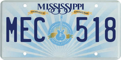 MS license plate MEC518