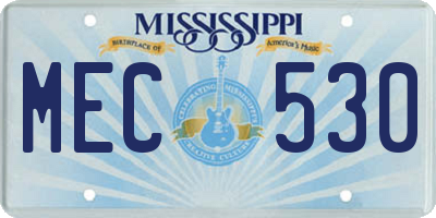 MS license plate MEC530