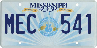 MS license plate MEC541