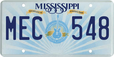 MS license plate MEC548