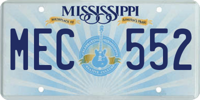 MS license plate MEC552