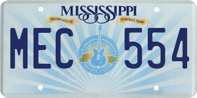 MS license plate MEC554