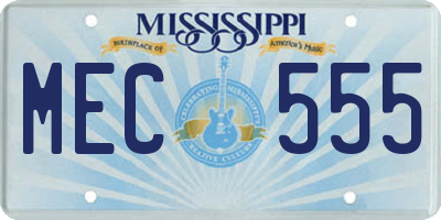 MS license plate MEC555
