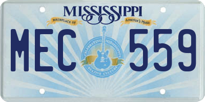 MS license plate MEC559