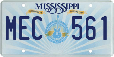 MS license plate MEC561