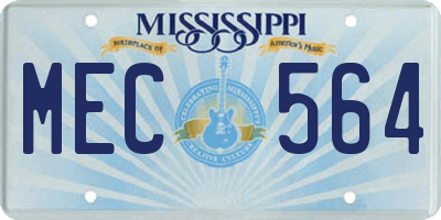 MS license plate MEC564